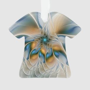 Adorno Alarmante, Abstracta Fantasía Fractal Art Con Azul