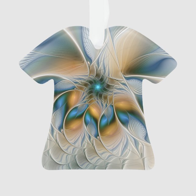 Adorno Alarmante, Abstracta Fantasía Fractal Art Con Azul (Anverso)