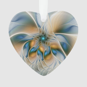 Adorno Alarmante, Abstracta Fantasía Fractal Art Con Azul