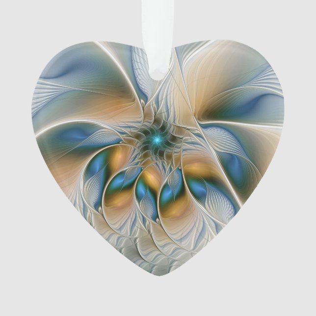 Adorno Alarmante, Abstracta Fantasía Fractal Art Con Azul (Anverso)