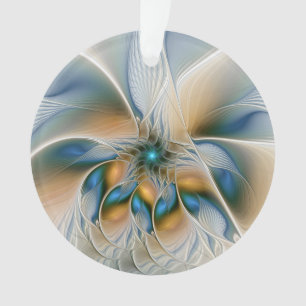 Adorno Alarmante, Abstracta Fantasía Fractal Art Con Azul