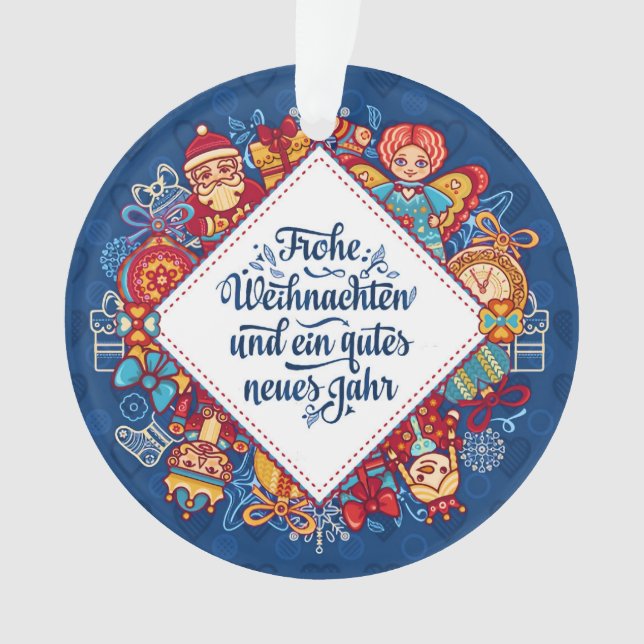 Adorno Alemania Frohe Weihnachten Ornament (Anverso)