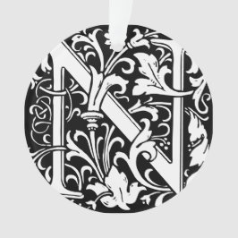 Adorno Alfabeto floral Monograma N Tile Morris