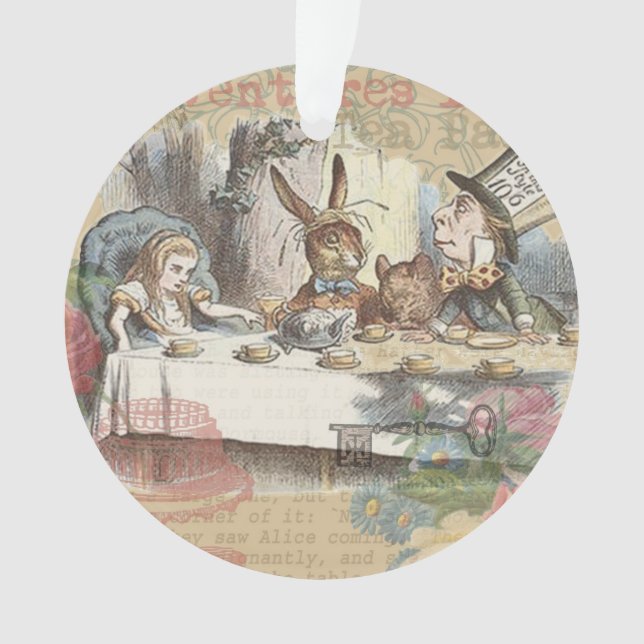 Adorno Alicia en el arte del Fiesta del té malo en el paí (Anverso)
