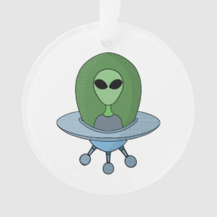 Adorno Alien en su pequeña nave espacial