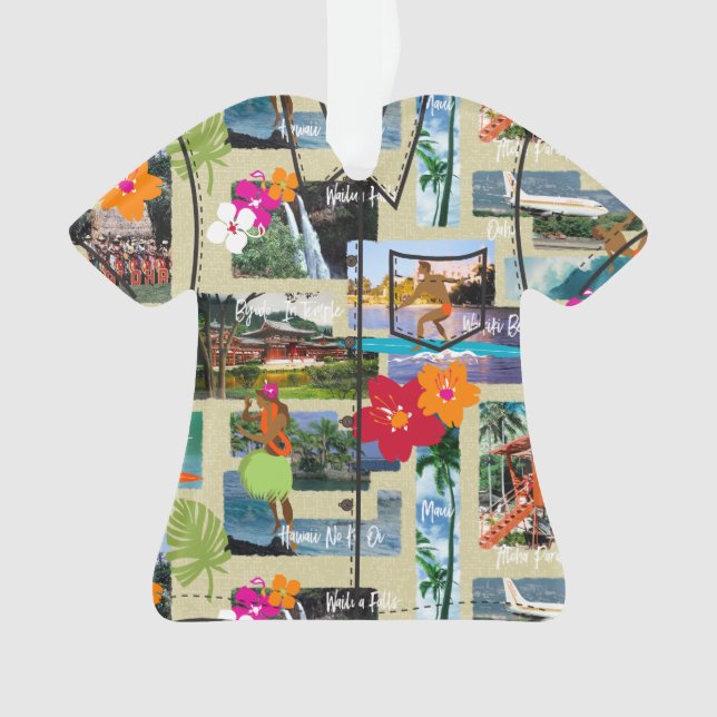 Adorno Aloha Paradise Hawaii Postcard Aloha Shirt (Anverso)