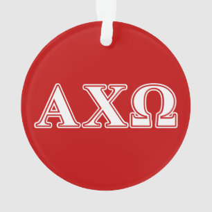 Adorno Alphi Chi Omega Letras Blancas y Rojas