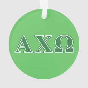 Adorno Alphi Chi Omega Letras Verdes