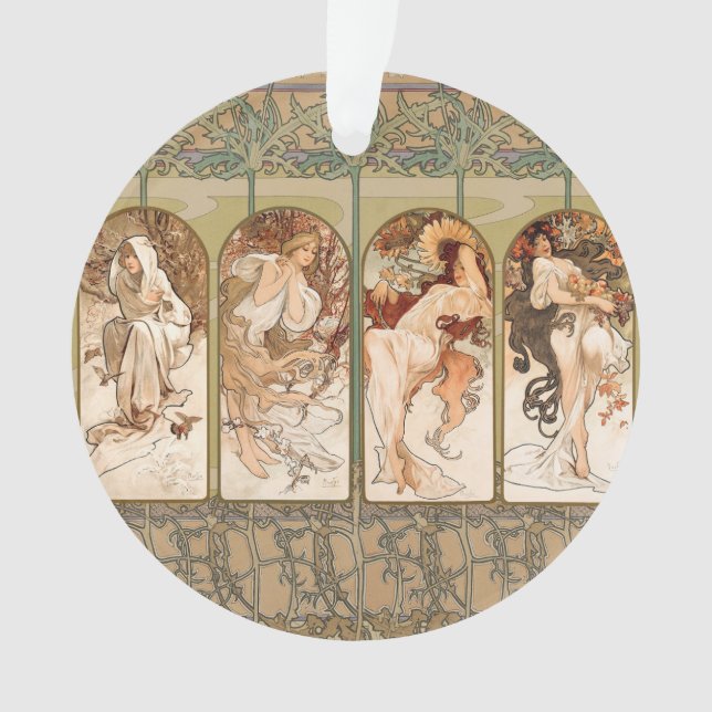 Adorno Alphonse Mucha The Seasons 1897 Art Nouveau (Anverso)