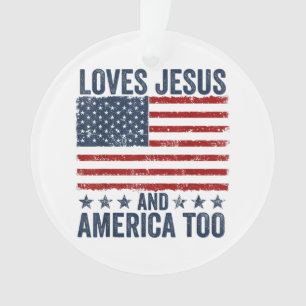 Adorno Ama a Jesús y a Estados Unidos a Dios Cristiano 4 
