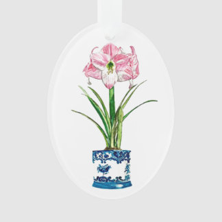 ADORNO AMARYLLIS EN EL ORNAMIENTO DE NAVIDAD DE PUNTO DEL