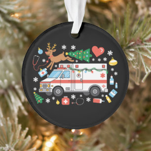 Adorno Ambulancia de Navidad EMT Reno Estetoscopio Navida