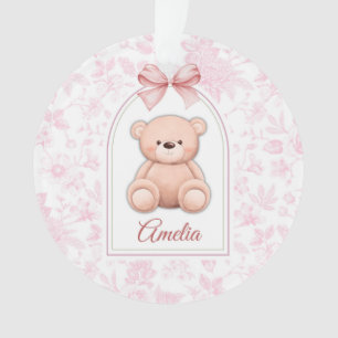 Adorno Amelia Diseño de guardería de osito rosado perso