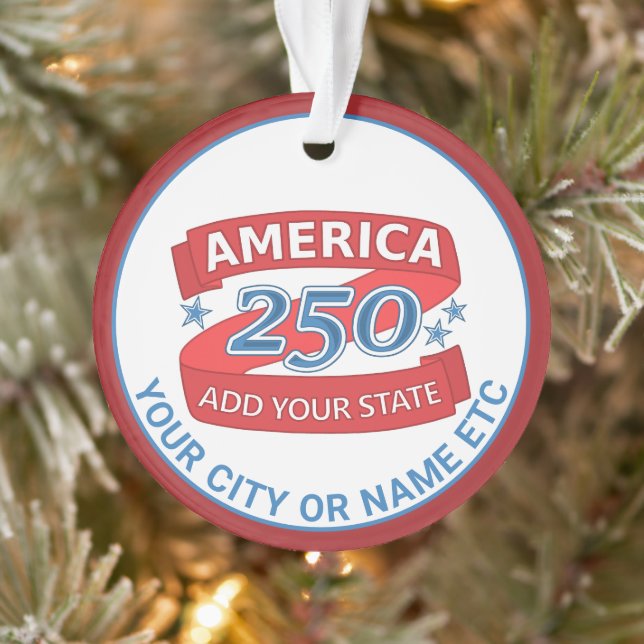 Adorno America 250 Add State Patriotic Cool Double Sided (Árbol)