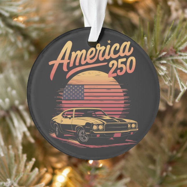 Adorno América 250 US Atardecer Retro (Árbol)