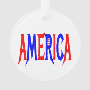 Adorno AMERICA EE.UU. Blanco rojo y azul
