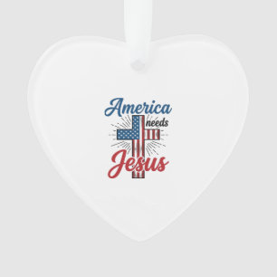 Adorno América Necesita Jesús Diseño de Camiseta de Cruz