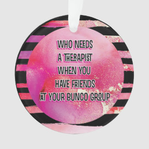 Adorno Amistad negra rosada de Bunco divertida