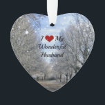 Adorno Amo a mi Maravilloso Esposo - Snowowley Winter Day<br><div class="desc">Amo a mi esposo maravilloso - Día de invierno con nieve,  diseño popular</div>
