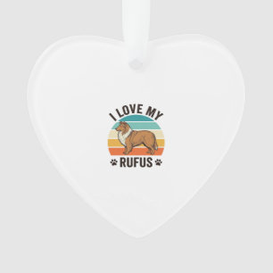 Adorno Amo a mi Rufus Diseño de perro vintage_1
