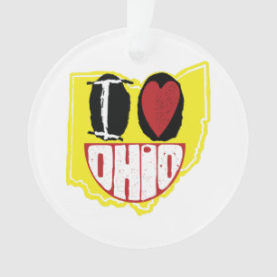 Adorno Amo Ohio Sonriendo Cara Feliz