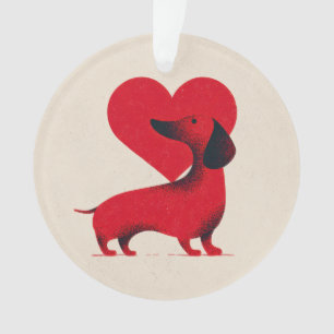Adorno Amor de Dachshund – Diseño de Corazón de Perro Ado