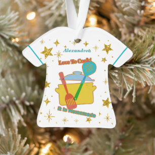 Adorno Amor Por Cocinar Navidades Estrellas De Oro