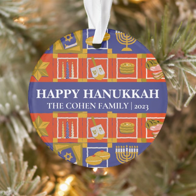 Adorno Amor y luz | Familia Hanukkah simple y elegante (Árbol)