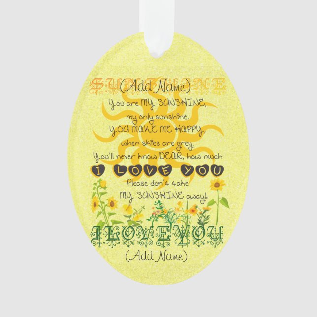 Adorno Añada un nombre que usted es mi sol (Anverso)