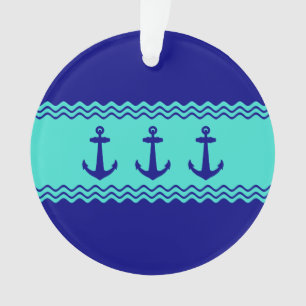Adorno Anclaje de banda turquesa azul costero Nautical