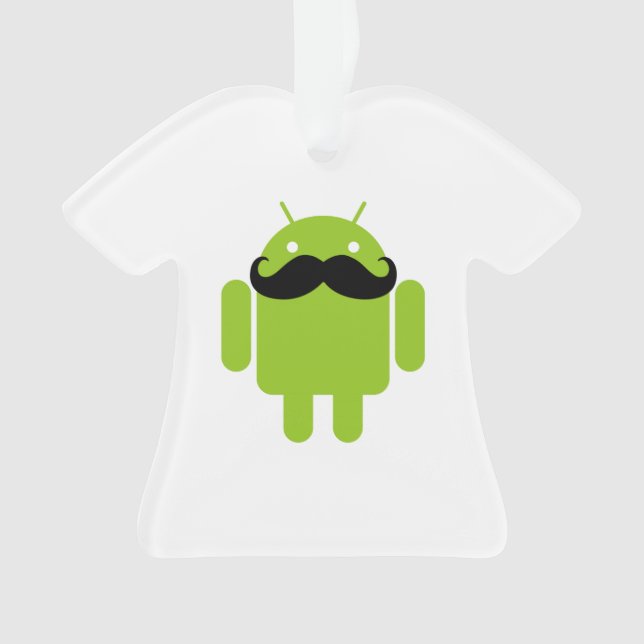 Adorno Android Robot Whimsical Mustache Style (Anverso)