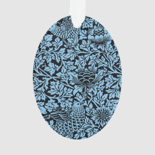 Adorno Anenoma de aves del patrón floral William Morris