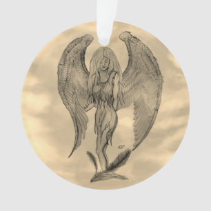 Adorno Ángel al estilo tatuaje