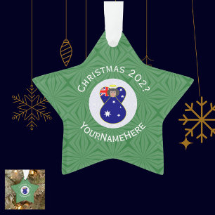 Adorno Ángel de la Bandera Australiana Navidad Personaliz