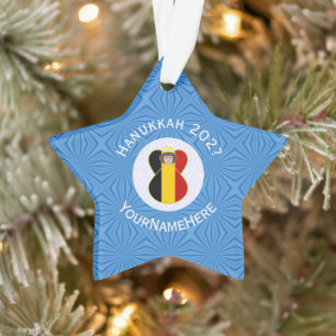 Adorno Ángel de la bandera belga Hanukkah personalizado 