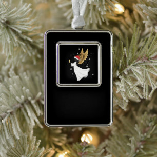 Adorno Ángel de Navidad negro elegante con alas doradas