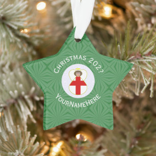 Adorno Ángel inglés Bandera de Navidad Personalizada 
