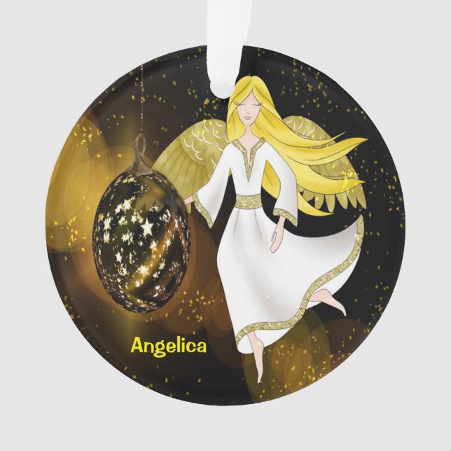 Adorno Ángel navidad con bombilla (Anverso)