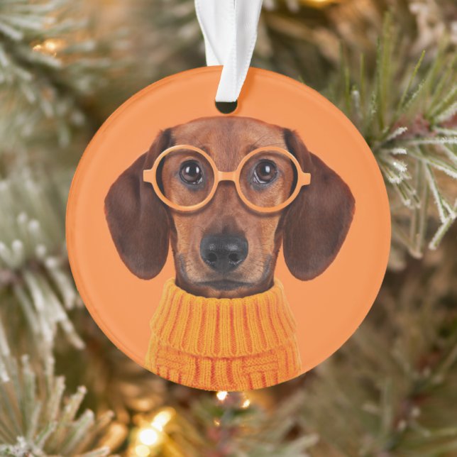Adorno Animales de bebé más afectados | Dachshund Naranja (Árbol)