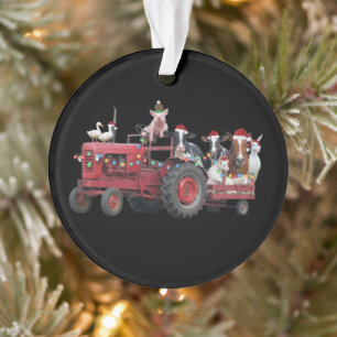 Adorno Animales de granja Camión de Navidad Tractor país 