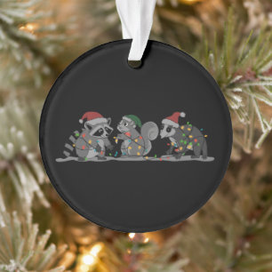 Adorno Animales de Santa Navidad Mapache Tonto Zarigüeya 