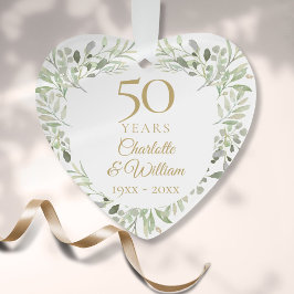 Adorno Aniversario de Bodas de Oro número 50 con Vegetaci