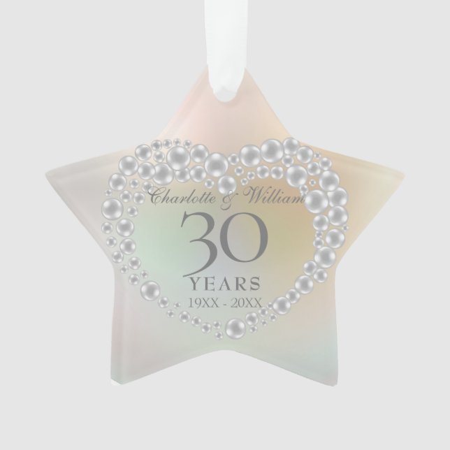 Adorno Aniversario de bodas de perla 30º (Anverso)