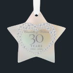 Adorno Aniversario de la Perla 30 Boda<br><div class="desc">Con un hermoso corazón de perlas,  esta moda de 30 años boda puede ser personalizada con su información especial de aniversario de perlas en un fondo de perlas. Diseñado por Thisisnotme©</div>