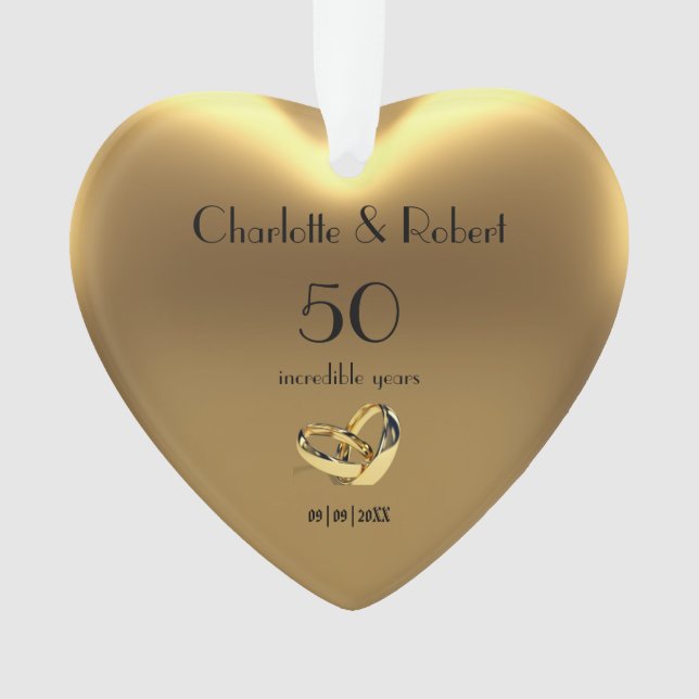 Adorno Aniversario del Boda de Oro conmemorativo de 50 añ (Anverso)
