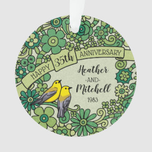 Adorno Aniversario personalizado del 35° aniversario de J