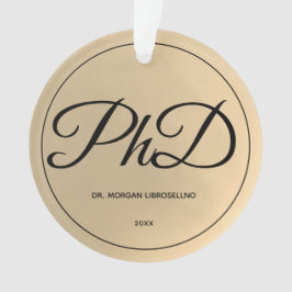 Adorno Año elegante de Graduación de Doctorado en Oro