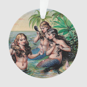 Adorno Antiguo barco del tesoro de sirenas victorianas vi