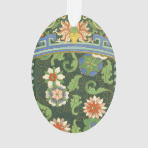 Adorno Antiguo patrón chino de cloisonné: jade verde