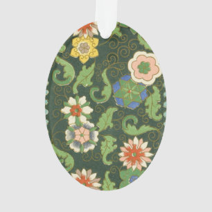 Adorno Antiguo patrón chino de cloisonné: jade verde